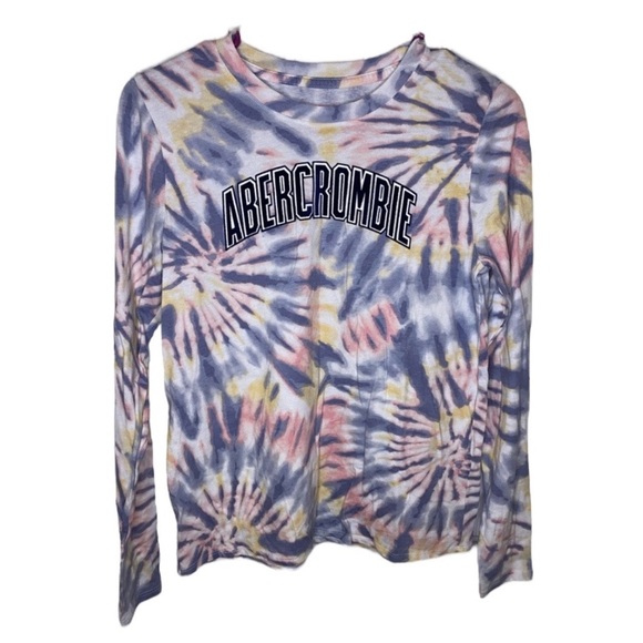 Abercrombie Kids tie dye long sleeve tee logo tee - Picture 1 of 6
